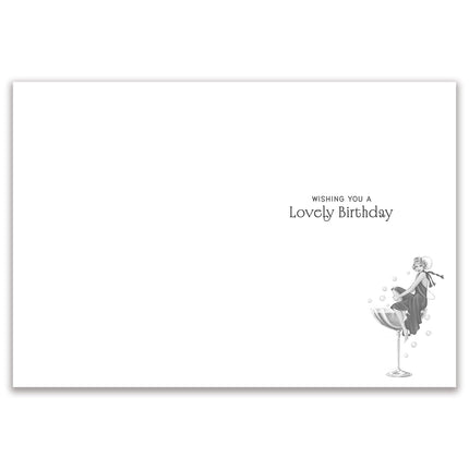 Birthday Card for Women - Glamorous Art Deco Cocktail Design - Embossed Gold Foil Finish - Premium Greeting Card with Envelope