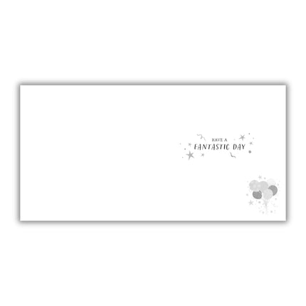 Birthday Card for Men - Balloon and Star Design - Embossed Foil Finish - Stylish Birthday Greeting Card