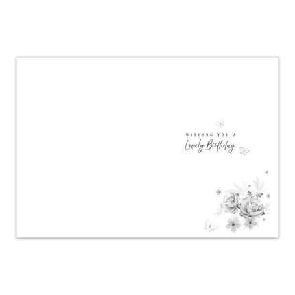 Birthday Card for Daughter in Law - Floral Drink & Butterflies Design with Embossed Foil Finish, Eco-Friendly & Made in the UK