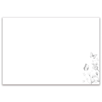 Thinking of You Card - Beautiful Floral Butterflies Design - Embossed Silver Foil Finish - Premium Comforting Thoughts Card with Envelope