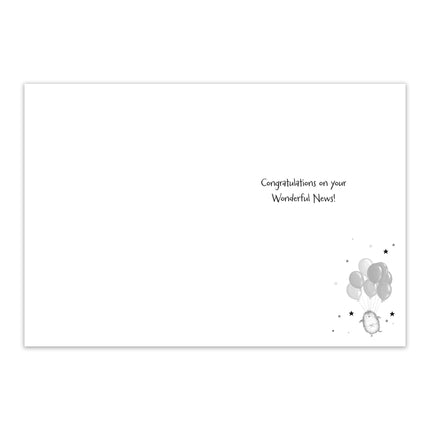 New Baby Grandson Congratulations Card - Cute Penguin & Balloons with Embossed Foil Finish, Eco-Friendly & Made in the UK