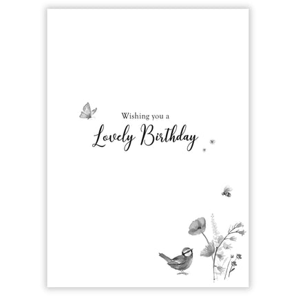 Birthday Card - Happy Birthday Card with Floral Garden and Hedgehog Design - Birthday Card for Women