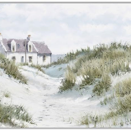 Seascape Canvas Print Wall Art - Nautical Themed Home Decor - Richard Macneil Artwork - Ready to Hang 'White Sands I' Painting - 30 x 40cm