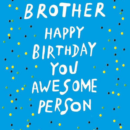 Birthday Card for Brother - Fun Confetti Design - Embossed Finish - Premium Greeting Card with Envelope