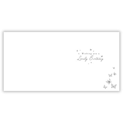 Birthday Card for Women - Elegant Lady and Balloon Design - Embossed Foil Finish - Pretty Birthday Greeting Card