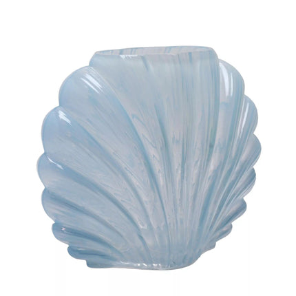 Widdop and Co Glass Vase, Blue Shell Design
