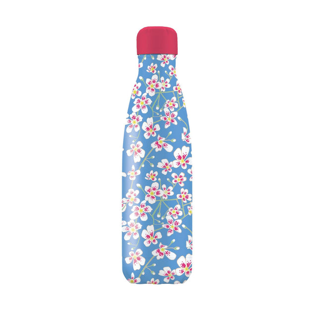 Insulated Drinks Bottle - Emily Burningham 'Saxifrage' - Artistic Floral Design - 500ml Stainless Steel Re-Usable Water Bottle