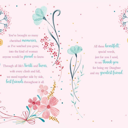 Birthday Card for Daughter – Sentimental Poem & Floral Design