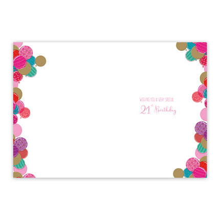 21st Birthday Card for Granddaughter, Stylish Balloons Design