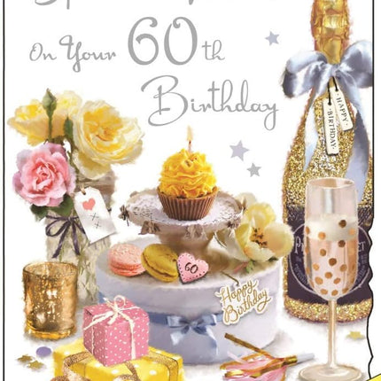 Birthday Card for a Special Friend - Age 60 Feminine Design