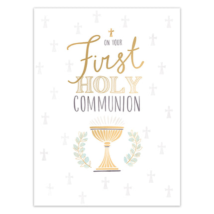 First Holy Communion Card, Religious Design