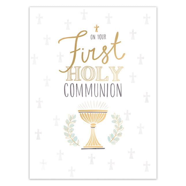 First Holy Communion Card, Religious Design