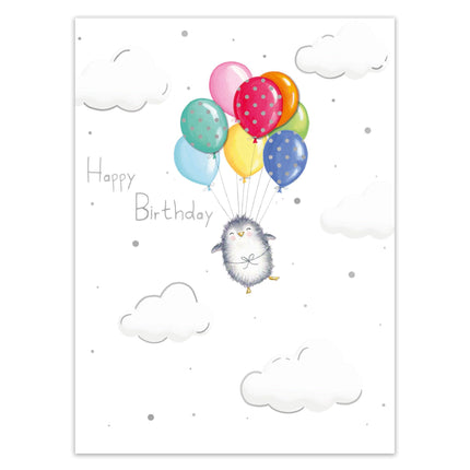 Birthday Card for Her - Cute Bird & Balloons Design with 3D Embellishments & Foil Finish, Eco-Friendly & Made in the UK
