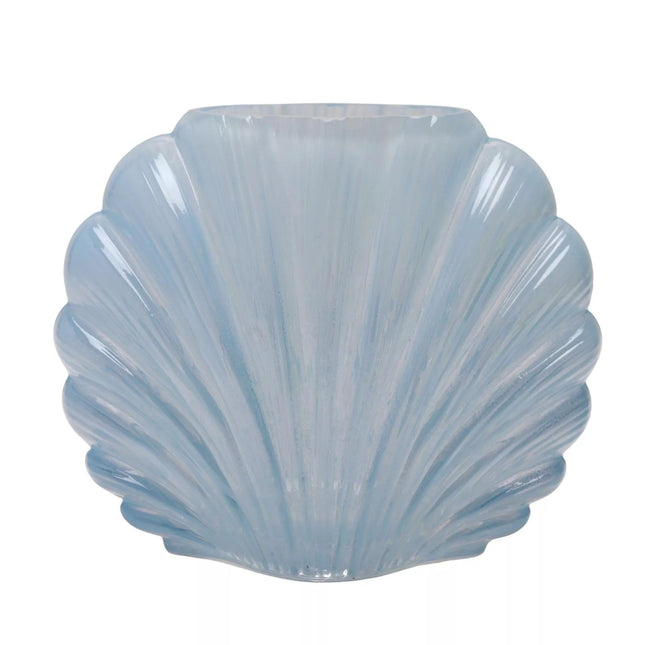 Widdop and Co Glass Vase, Blue Shell Design
