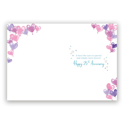 25th Anniversary Card for Lovely Wife, Silver Anniversary