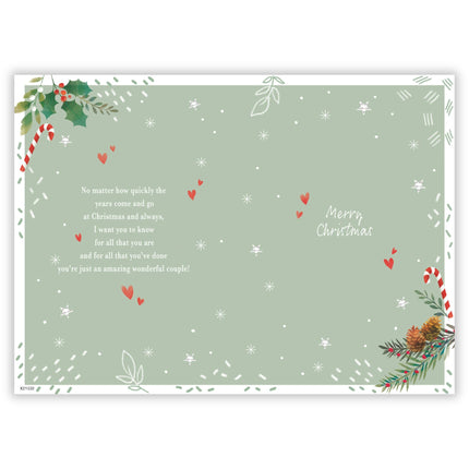 IC&G Christmas Card for Son & Daughter In Law - Festive Border Design - Foil Finish - Sentimental Christmas Greeting Card for a Special Couple