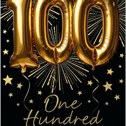 100th Birthday Card, Gold Foil Finish Celebration Design