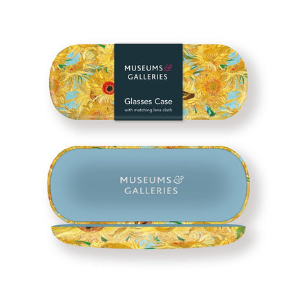 Hard Shell Glasses Case - Van Gogh Sunflowers Design - Luxury Reading Accessory