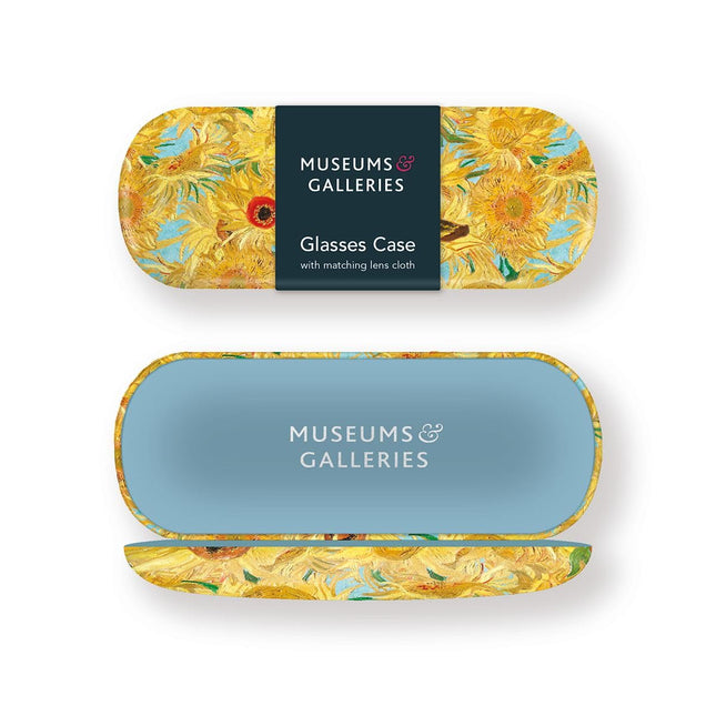 Hard Shell Glasses Case - Van Gogh Sunflowers Design - Luxury Reading Accessory
