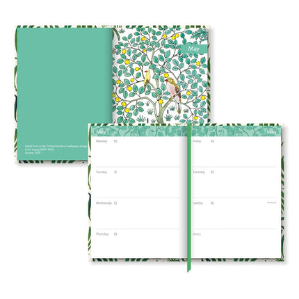 2027 A5 Diary - Week to View Desk Diary - Animal Design - UK Planner with Ribbon Bookmark - V&A Design