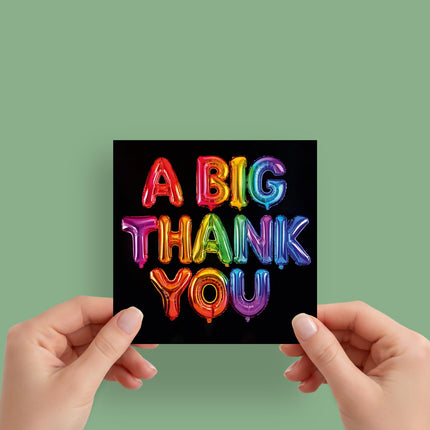 Thank You Cards Pack of 6, Colourful Balloons