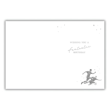 Husband Birthday Card - Happy Birthday Card for Men with Artistic Football Match Design and an Embossed Foil Finish