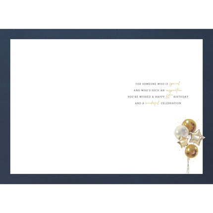 80th Birthday Card - Age 80 Happy Birthday Card with Gold Balloons & Special Finish - Birthday Card for Men
