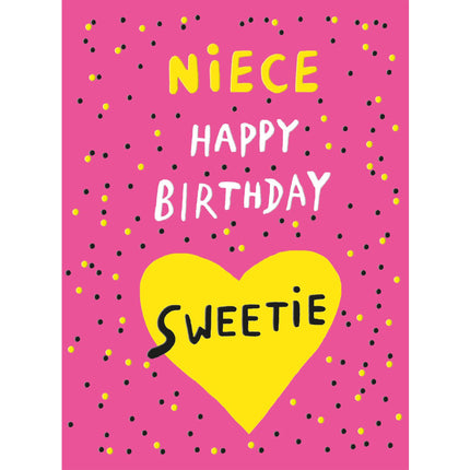 Birthday Card for Niece - Vibrant Love Heart Design - Textured Embossed Finish - Premium Greeting Card with Envelope