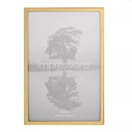 Widdop & Co. Gold Photo Frame 10x15cm - Freestanding Portrait or Landscape Frame - Impressions Range - Elegant Home Décor or Gift Idea
