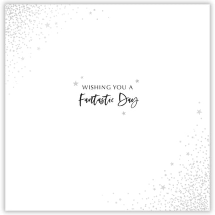 Birthday Card for Men - Contemporary Music Notes & Stars - Premium Happy Birthday Greeting Card with Envelope