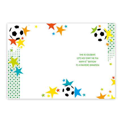 6th Birthday Card for Grandson, Football Star Design