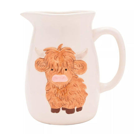 Widdop & Co. Ceramic Jug - Highland Cow Design - Charming Pitcher by Country Living