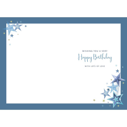 Son Birthday Card - Happy Birthday Card with Cake and Stars Design and Special Finishes - Birthday Card for Men