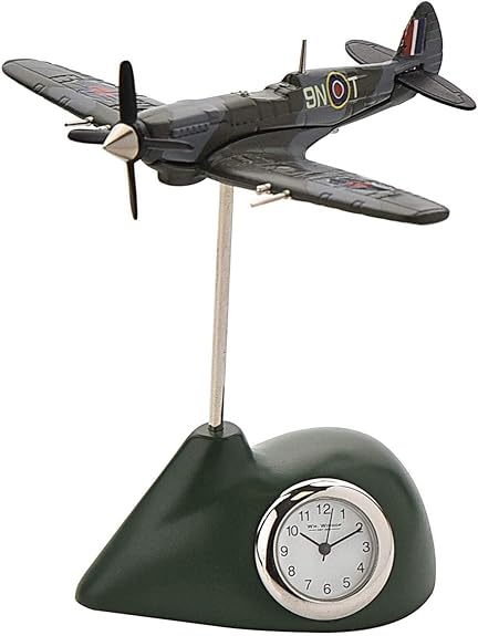 Miniature Spitfire Clock Airplane Model Air Force Aircraft