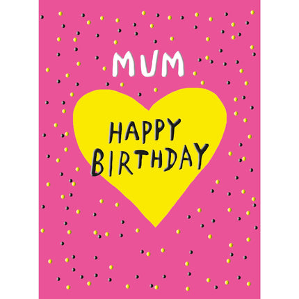 Birthday Card for Mum - Vibrant Love Heart Design - Textured Embossed Finish - Premium Greeting Card with Envelope
