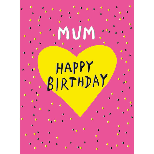 Birthday Card for Mum - Vibrant Love Heart Design - Textured Embossed Finish - Premium Greeting Card with Envelope