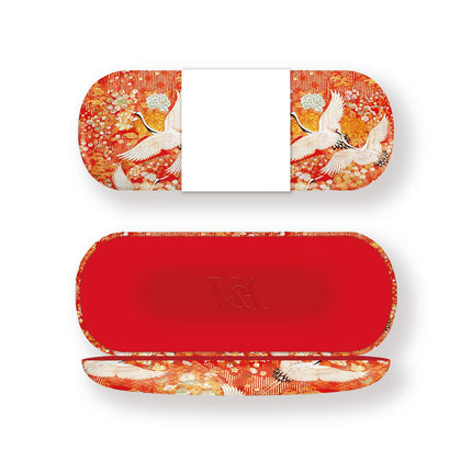 Hard Shell Glasses Case - Kimono Cranes Vibrant Bird Design - Luxury Reading Accessory