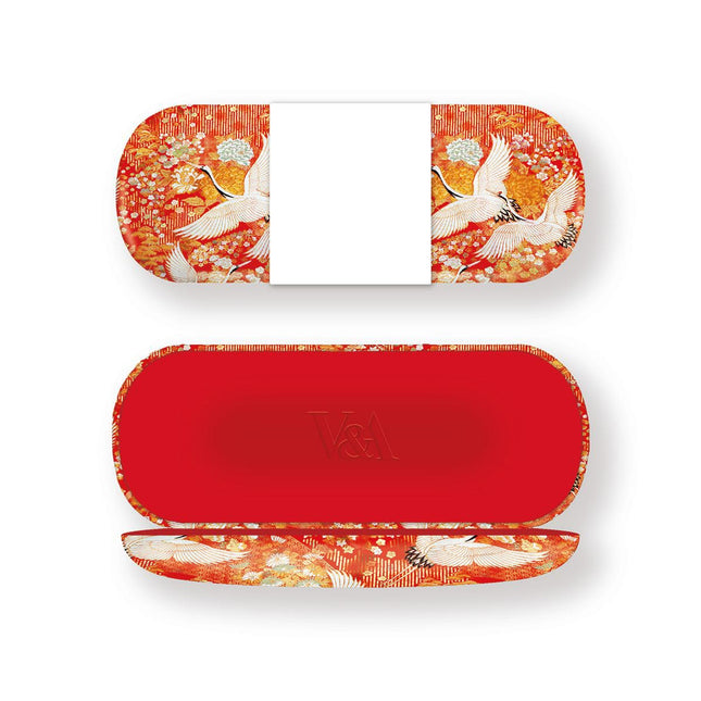 Hard Shell Glasses Case - Kimono Cranes Vibrant Bird Design - Luxury Reading Accessory