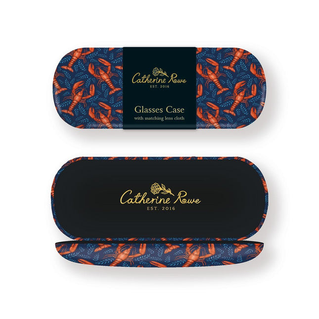 Hard Shell Glasses Case - Catherine Rowe Lobster Design - Luxury Reading Accessory