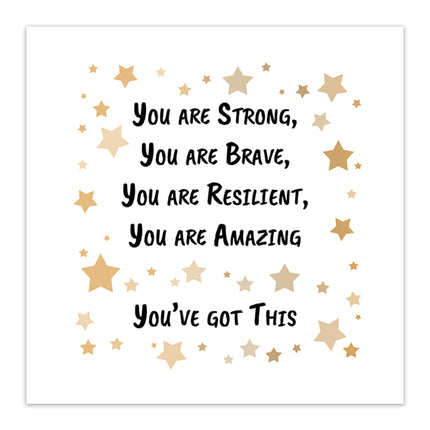 Encouragement Card for Women - You are Strong, You Got This, Inspirational Quote - Motivational Premium Greeting Card with Envelope - Eco-Friendly & Recyclable