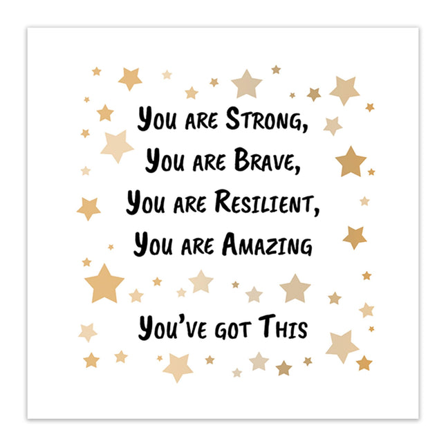 Encouragement Card for Women - You are Strong, You Got This, Inspirational Quote - Motivational Premium Greeting Card with Envelope - Eco-Friendly & Recyclable