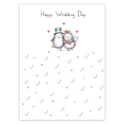 Wedding Card, Cute Penguin Bride & Groom Design