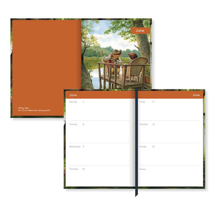 2027 A5 Desk Diary - Week to View - Wind in the Willows by Chris Dunn