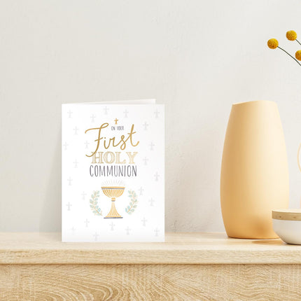 First Holy Communion Card, Religious Design