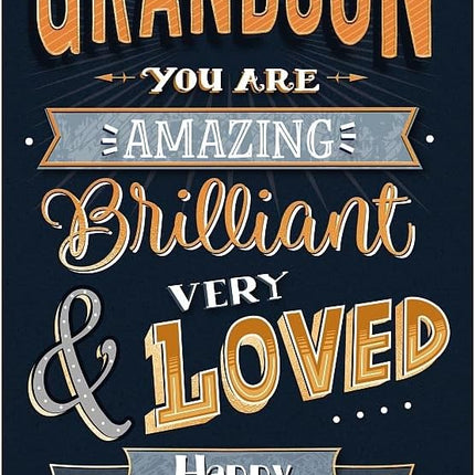 Birthday Card for Grandson – Amazing, Brilliant & Very Loved Design