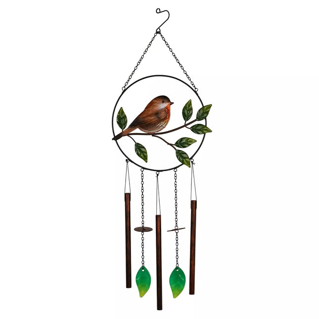 Widdop and Co Robin Wind Chime 72cm Hanging Garden Decoration