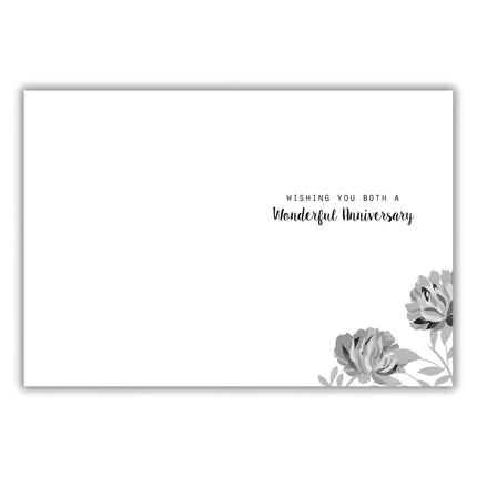 Anniversary Card - Happy Anniversary Card with Contemporary Flowers and Birds Design and Embossed Foil and Embellishments - Anniversary Card for a Special Couple