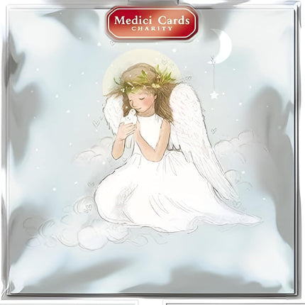 Charity Christmas Cards - Pack of 6 Premium Christmas Greeting Cards with Envelopes - Religious Angel & Dove - Supporting UK Charities