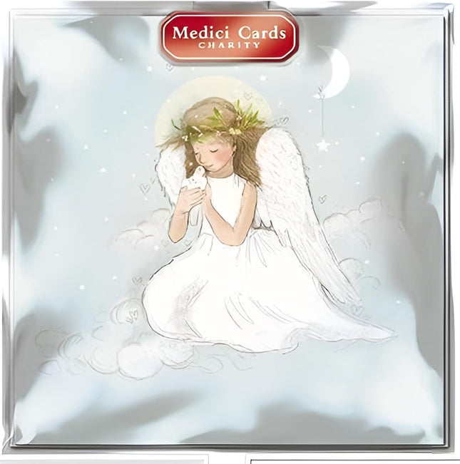 Charity Christmas Cards - Pack of 6 Premium Christmas Greeting Cards with Envelopes - Religious Angel & Dove - Supporting UK Charities