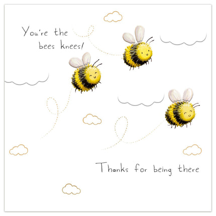Thank You Card - Cute Bee Design - 'You're the Bees Knees!' - Premium Thank You Greeting Card with Envelope for Someone Special